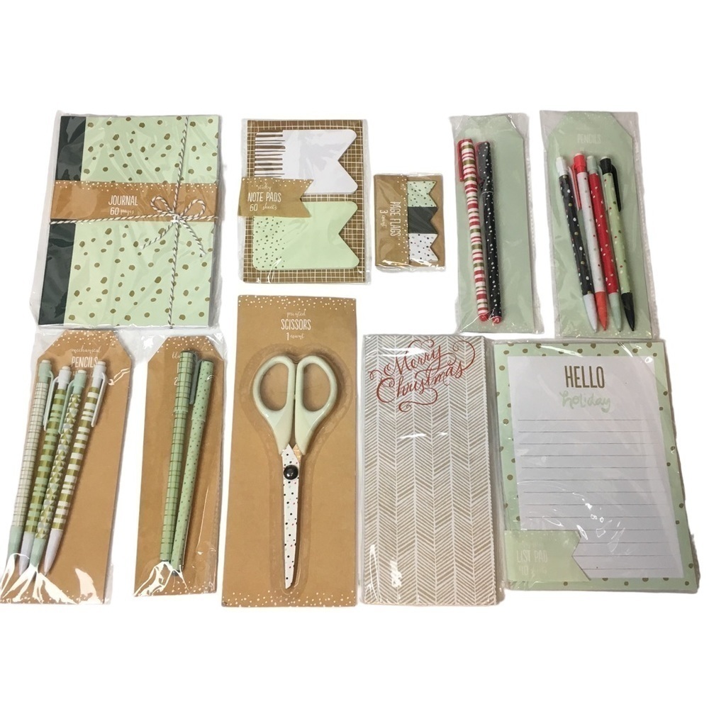 Christmas Planner Accessories Stationery Journal List Pad Pencils Pen Page Flags